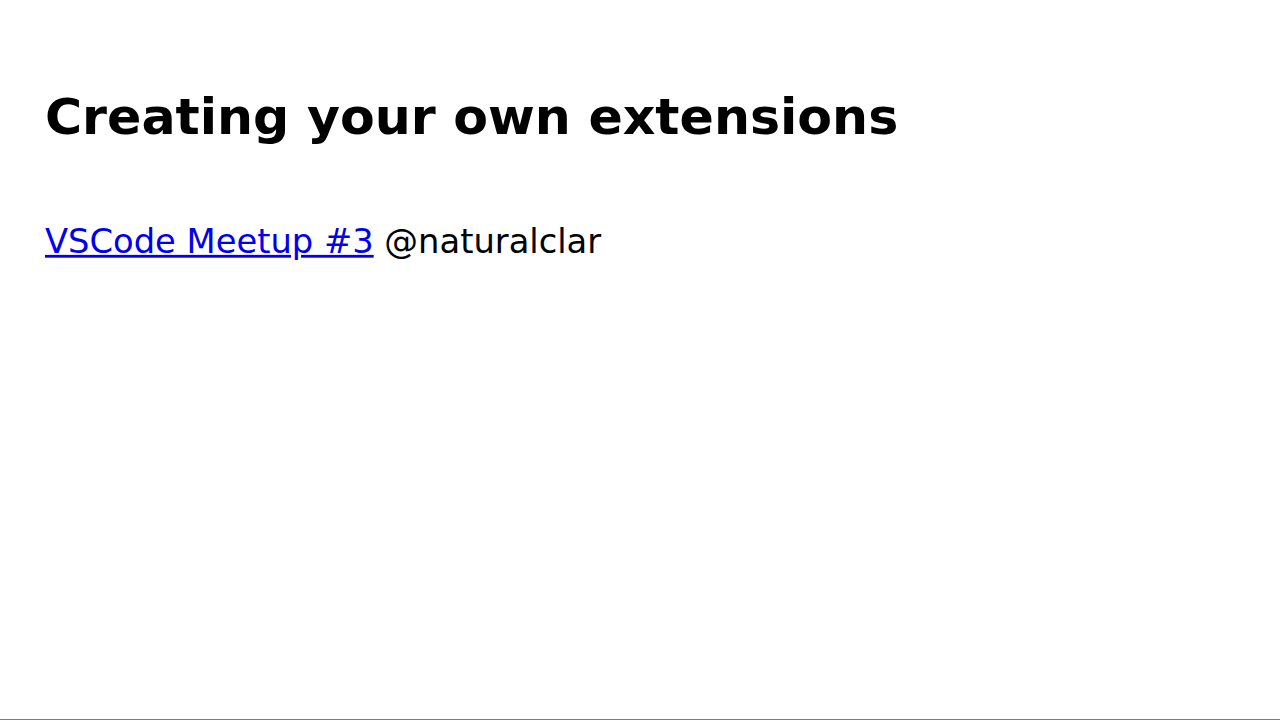Creating your own extensions