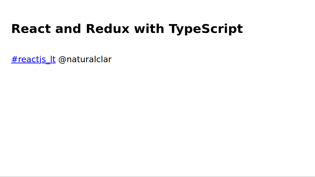 React and Redux with TypeScript
