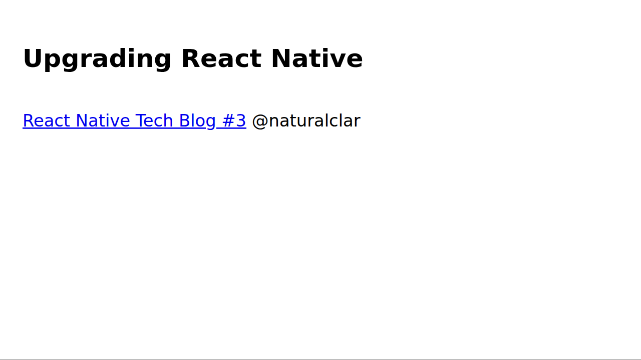 Upgrading React Native