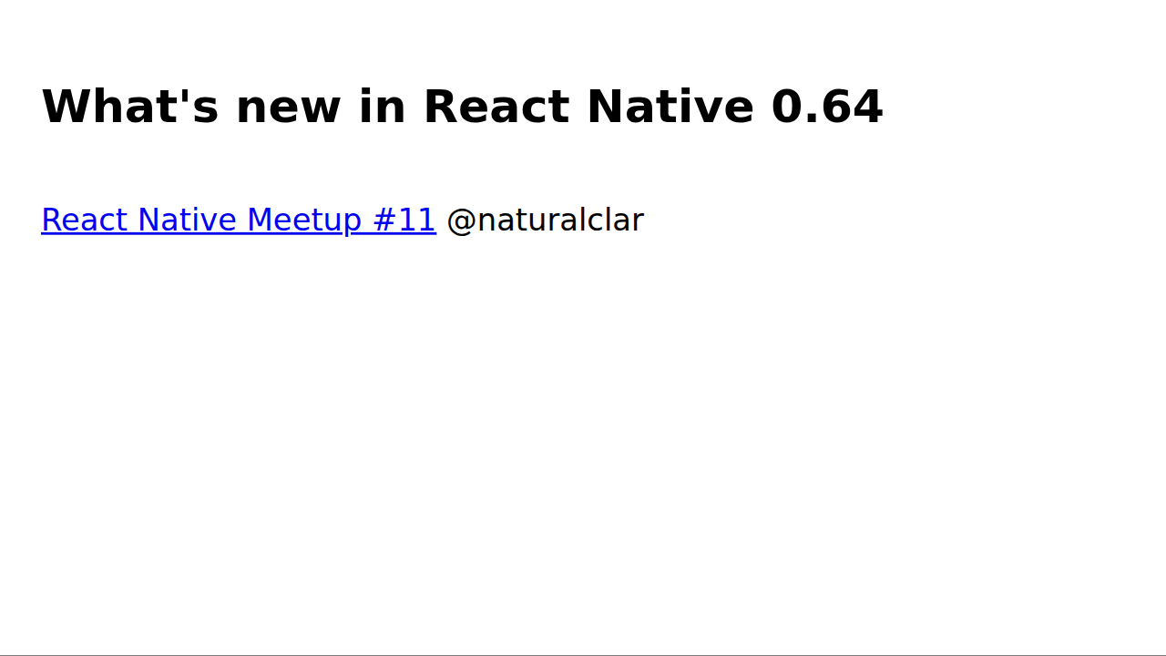What's new in React Native 0.64